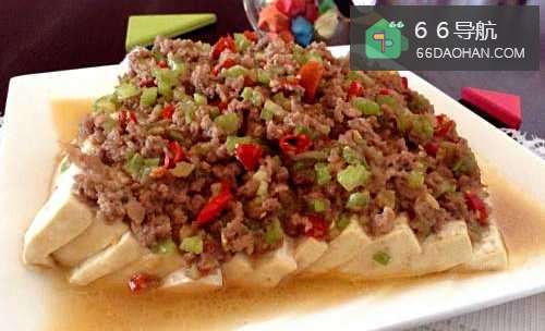 芹菜肉末蒸豆腐(天天妈妈私房菜)