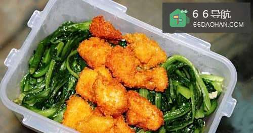 鸡米花油麦菜便当