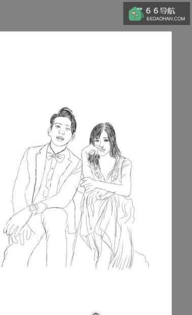 贾静雯结婚照 线条画绘画