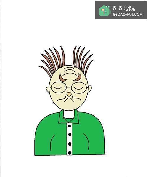 儿童简笔画:爷爷生气了简笔画方法