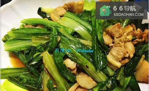 家常菜系油麦菜炒五花肉