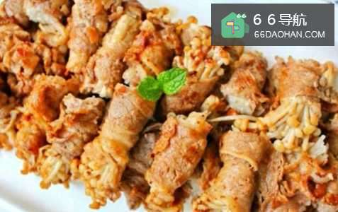 家常菜肥牛金针菇卷的教程