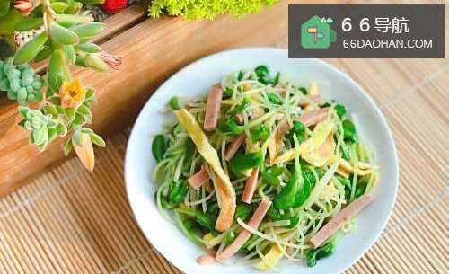 火腿鸡蛋炒黑豆苗