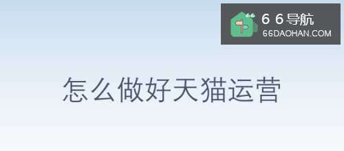 怎么做好天猫运营