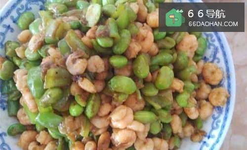 家常菜毛豆炒虾米