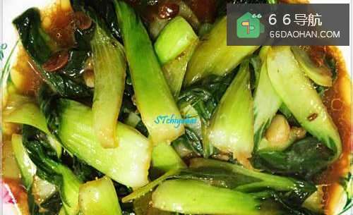 家常菜系上海青炒豆瓣酱