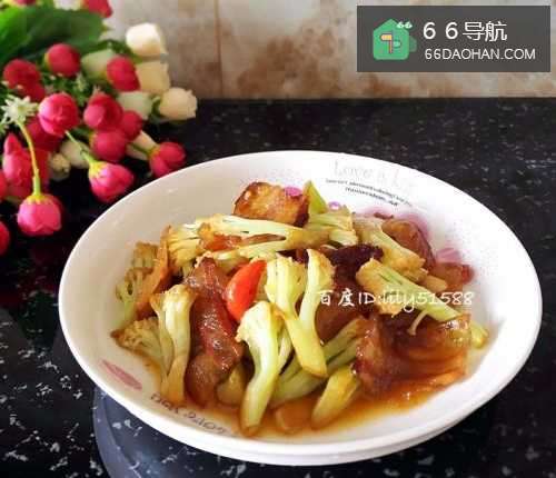 腊肉炒有机花菜的做法