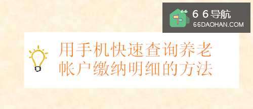 用手机快速查询养老帐户缴纳明细的方法