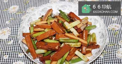 蒜苔炒豆腐干的做法