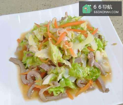 家常菜肉丝圆白菜的做法