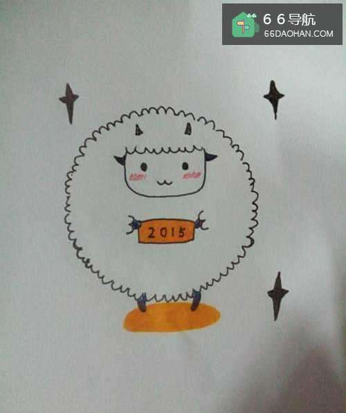 贺岁小羊简易画法