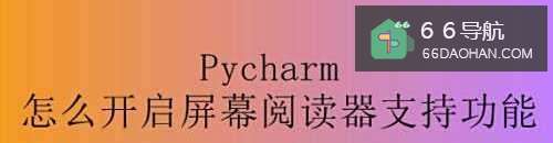 Pycharm怎么开启屏幕阅读器支持功能