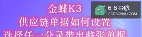 K3供应链单据如何设置选择任一分录带出整张单据