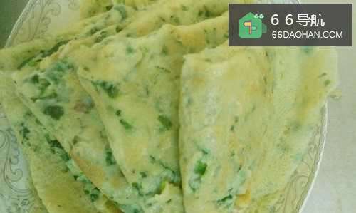 风味小吃:翠绿菠菜鸡蛋煎饼