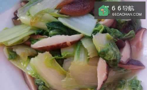 小白菜炒香菇家常菜的做法