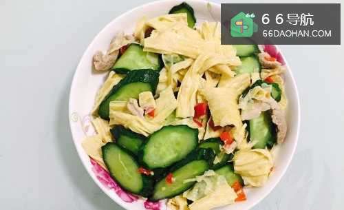 清炒腐竹黄瓜肉片的做法——小白学做菜!