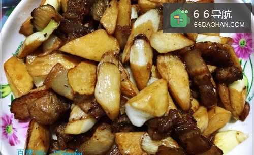家常菜系茭白炒回锅肉