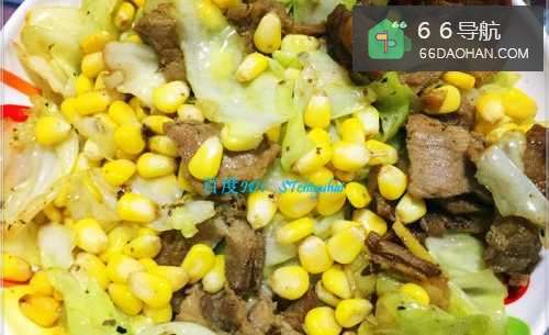 家常菜系玉米粒炒包菜