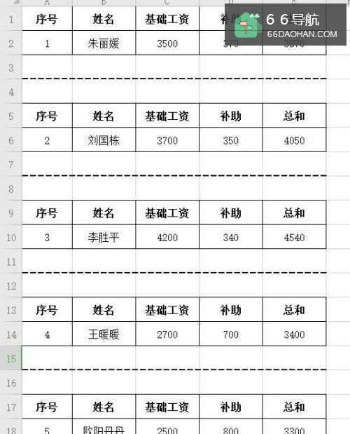 在excel中如何制作带裁剪线的工资条