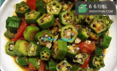 家常菜系秋葵炒西红柿