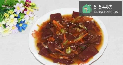 家常溜猪血的做法