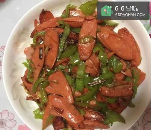 家常菜青椒炒火腿