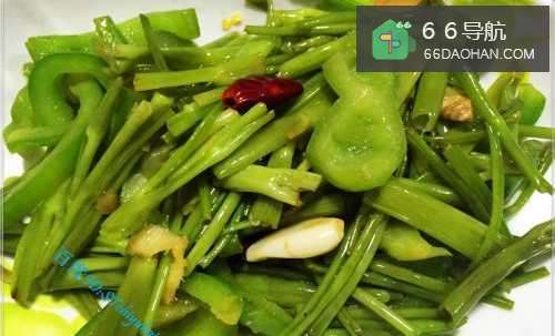 家常菜系空心菜杆炒青椒