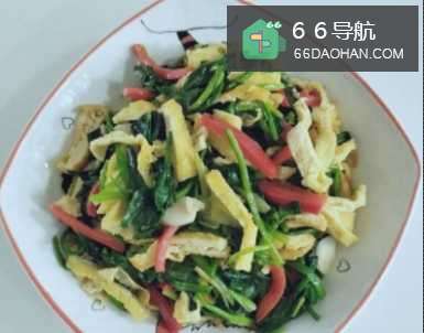 菠菜炒豆腐干的做法步骤,三分钟包你学会!