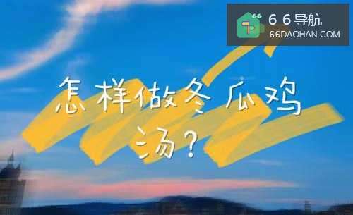 怎样做冬瓜鸡汤?