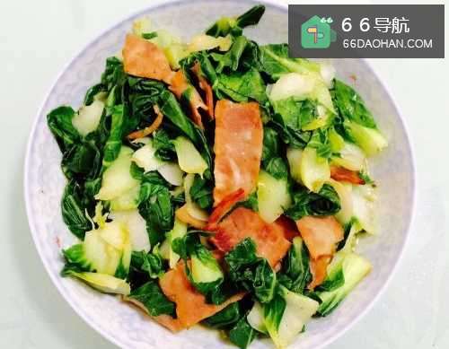 #过年#培根炒青菜——过年上火多吃青菜