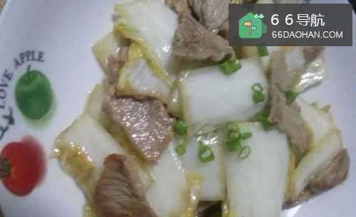 家常菜之大白菜杆炒肉片