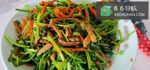 教你做香菜炒肉丝