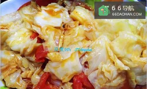 家常菜系包菜西红柿