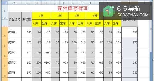 用EXCEL仓库配件管理系统做库存管理