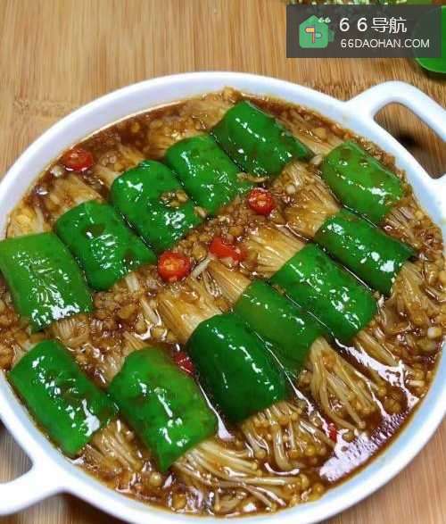 青椒卷金针菇