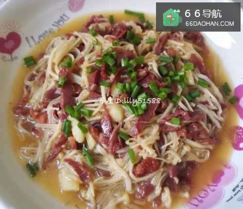 金针菇炒牛肉的做法