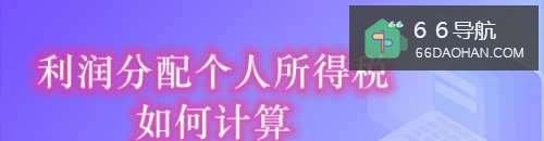 利润分配个人所得税怎么计算