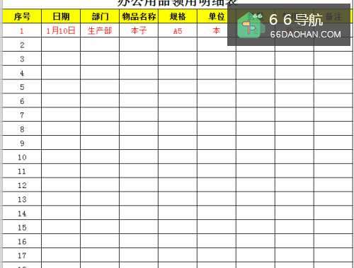 办公用品的领用表用Excel怎么样制作?