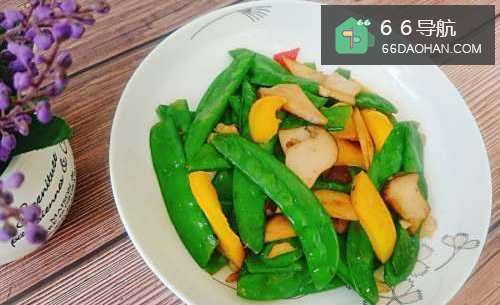 杏鲍菇炒荷兰豆的做法