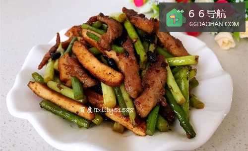 蒜苔香干炒瘦肉的做法
